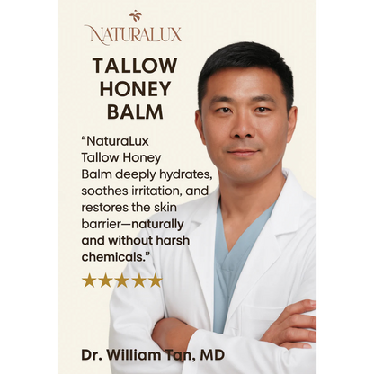 NaturaLux Organic Beef Tallow Honey Balm – Deeply Nourishing Face & Body Moisturizer for Hydrated, Radiant Skin